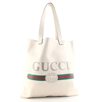Gucci Logo Tote Printed Leather Large