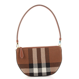 Burberry Olympia Pouch Shoulder Bag Knitted Check