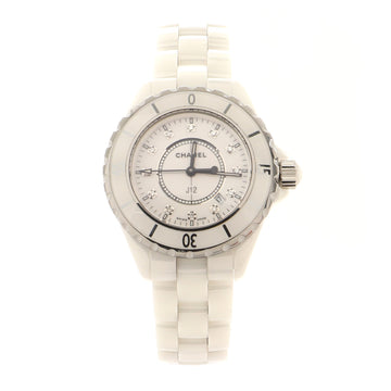 Chanel J12 Quartz Watch Ceramic and Stainless Steel with Diamond Markers 33