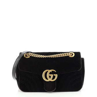 Gucci GG Marmont Flap Bag Matelasse Velvet Small