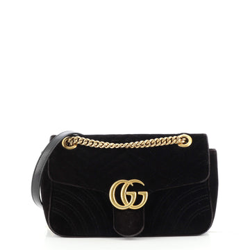 Gucci GG Marmont Flap Bag Matelasse Velvet Small