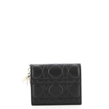 Christian Dior Lady Dior Flap Card Case Cannage Quilt Lambskin