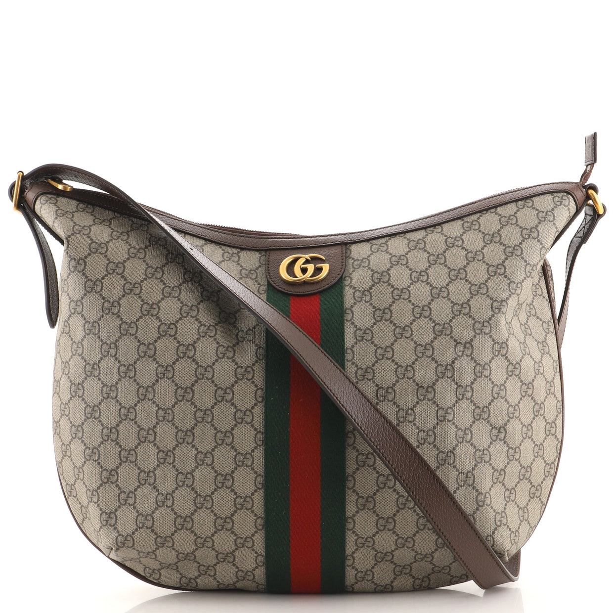 Gucci Ophidia Half Moon Hobo GG Coated Canvas Large Brown 1478551