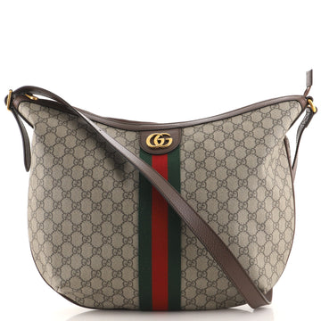 Gucci Ophidia Half Moon Hobo GG Coated Canvas Large