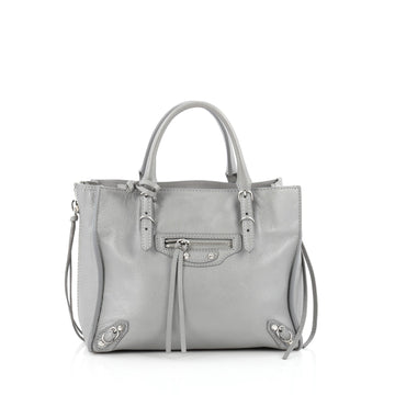 Balenciaga Papier A4 Zip Around Classic Studs Handbag Leather Mini  Gray