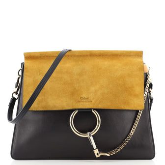 Chloe Faye Shoulder Bag Leather and Suede Medium