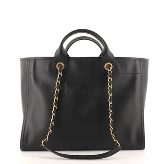 Chanel Deauville Tote Embossed Calfskin Large