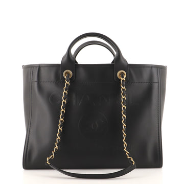 Chanel Deauville Tote Embossed Calfskin Large