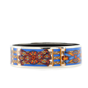 Hermes Bangle Bracelet Printed Enamel Wide