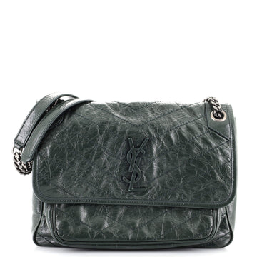 Saint Laurent Niki Chain Flap Bag Matelasse Chevron Leather Medium