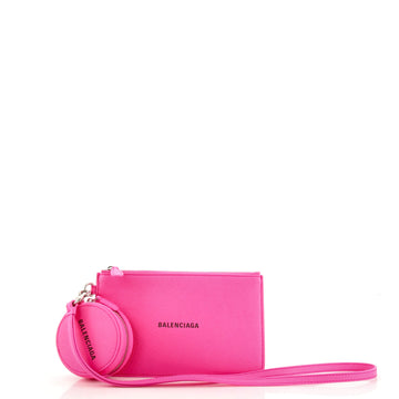Balenciaga Logo Multi Pouch Cash Wallet Leather