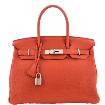 Birkin Handbag Terre Battue Togo with Palladium Hardware 30