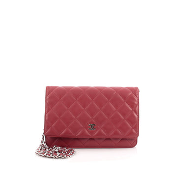 Chanel Wallet on Chain Quilted Lambskin Red