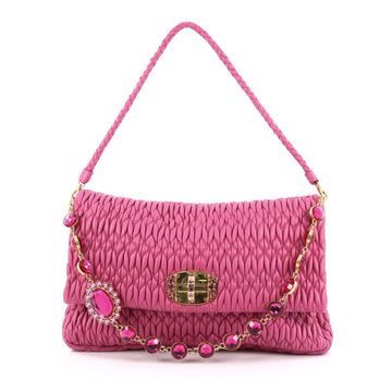 Miu Miu Crystal Clutch Matelasse Leather Large