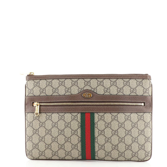 Gucci Ophidia Zip Pouch GG Coated Canvas Large