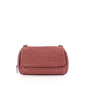 Bottega Veneta Expandable Chain Crossbody Bag Intrecciato Nappa Small Red