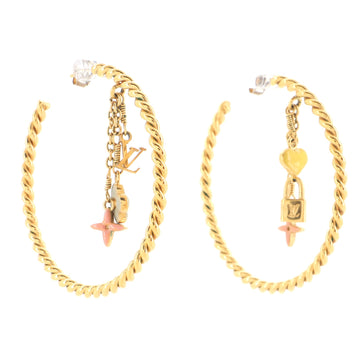 Louis Vuitton Sweet Monogram Hoop Earrings Metal and Resin