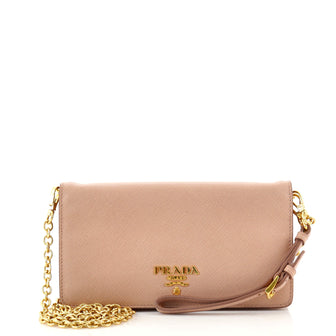 Prada Wristlet Wallet on Chain Saffiano Leather Mini