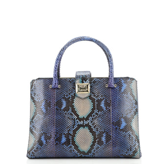 Jimmy Choo Frame Lock Tote Python Medium