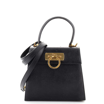 Salvatore Ferragamo Gancini Convertible Top Handle Bag Leather Mini