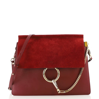 Chloe Faye Shoulder Bag Leather and Suede Medium