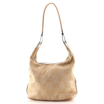 Gucci Vintage Clasp Handle Hobo GG Canvas Medium