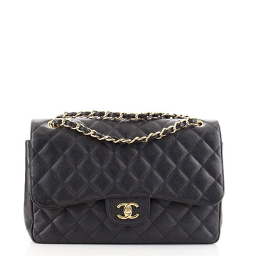 Chanel Classic Double Flap Bag Quilted Caviar Jumbo