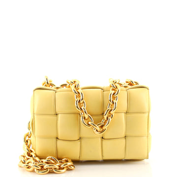 Bottega Veneta Cassette Chain Crossbody Bag Padded Maxi Intrecciato Leather