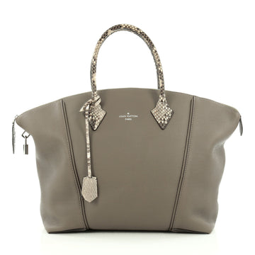 Louis Vuitton Soft Lockit Handbag Leather with Python MM