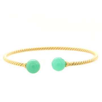 David Yurman Solari Cuff Bracelet 18K Yellow Gold with Chrysoprase 9mm