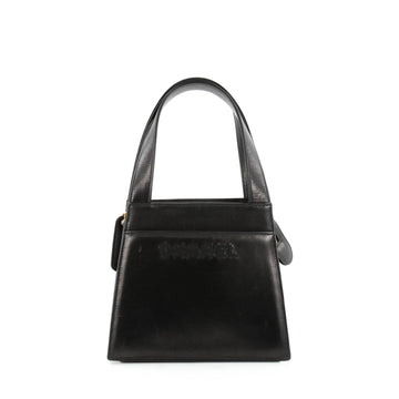 Chanel Vintage Logo Tote Leather Small Black