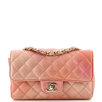 Chanel Classic Single Flap Bag Quilted Ombre Metallic Lambskin Mini