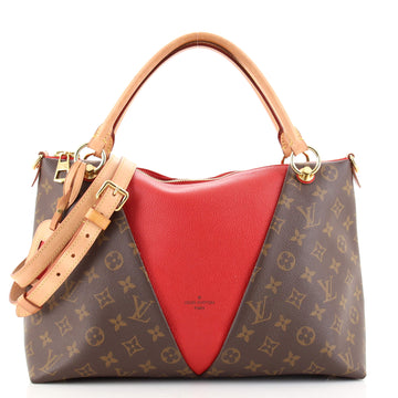 Louis Vuitton V Tote Monogram Canvas and Leather MM