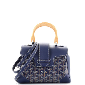 Goyard Saigon Top Handle Bag Coated Canvas with Leather Mini