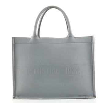 Christian Dior Book Tote Embossed Leather Medium