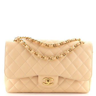 Chanel Classic Double Flap Bag Quilted Caviar Jumbo
