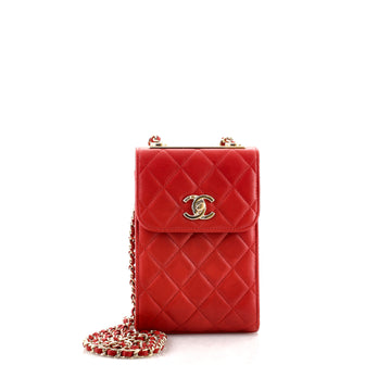 Chanel Trendy CC Phone Holder Crossbody Bag Quilted Lambskin