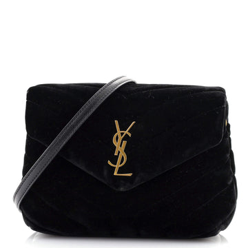 Saint Laurent LouLou Shoulder Bag Matelasse Chevron Velvet Toy