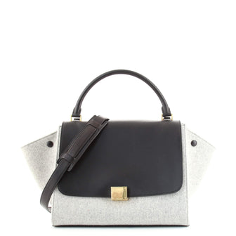 Celine Trapeze Bag Leather and Felt Small