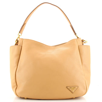 Prada Side Pocket Zip Hobo Vitello Daino Large