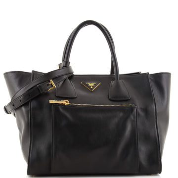 Prada Front Pocket Wing Convertible Tote Soft Calf