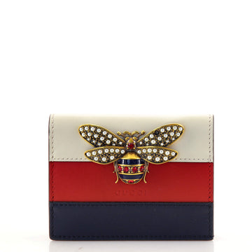 Gucci Queen Margaret Flap Card Case Colorblock Leather