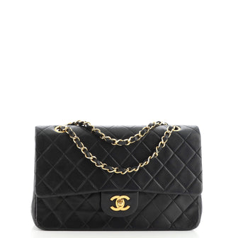 Chanel Vintage Classic Double Flap Bag Quilted Lambskin Medium