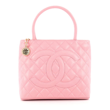 Chanel Medallion Tote Quilted Caviar Pink