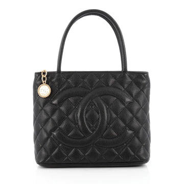 Chanel Medallion Tote Quilted Caviar Black