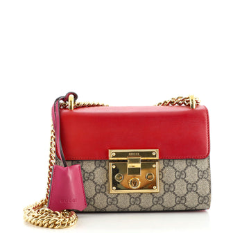 Gucci Padlock Shoulder Bag GG Coated Canvas and Leather Small