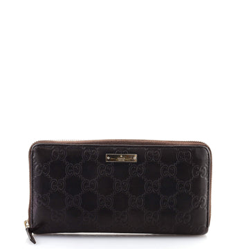 Gucci Signature Zip Around Wallet Guccissima Leather