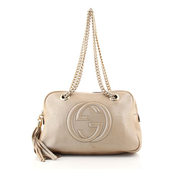 Gucci Soho Chain Zip Shoulder Bag Leather Small