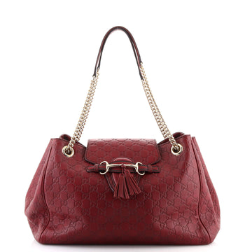 Gucci Emily Flap Shoulder Bag Guccissima Leather Large