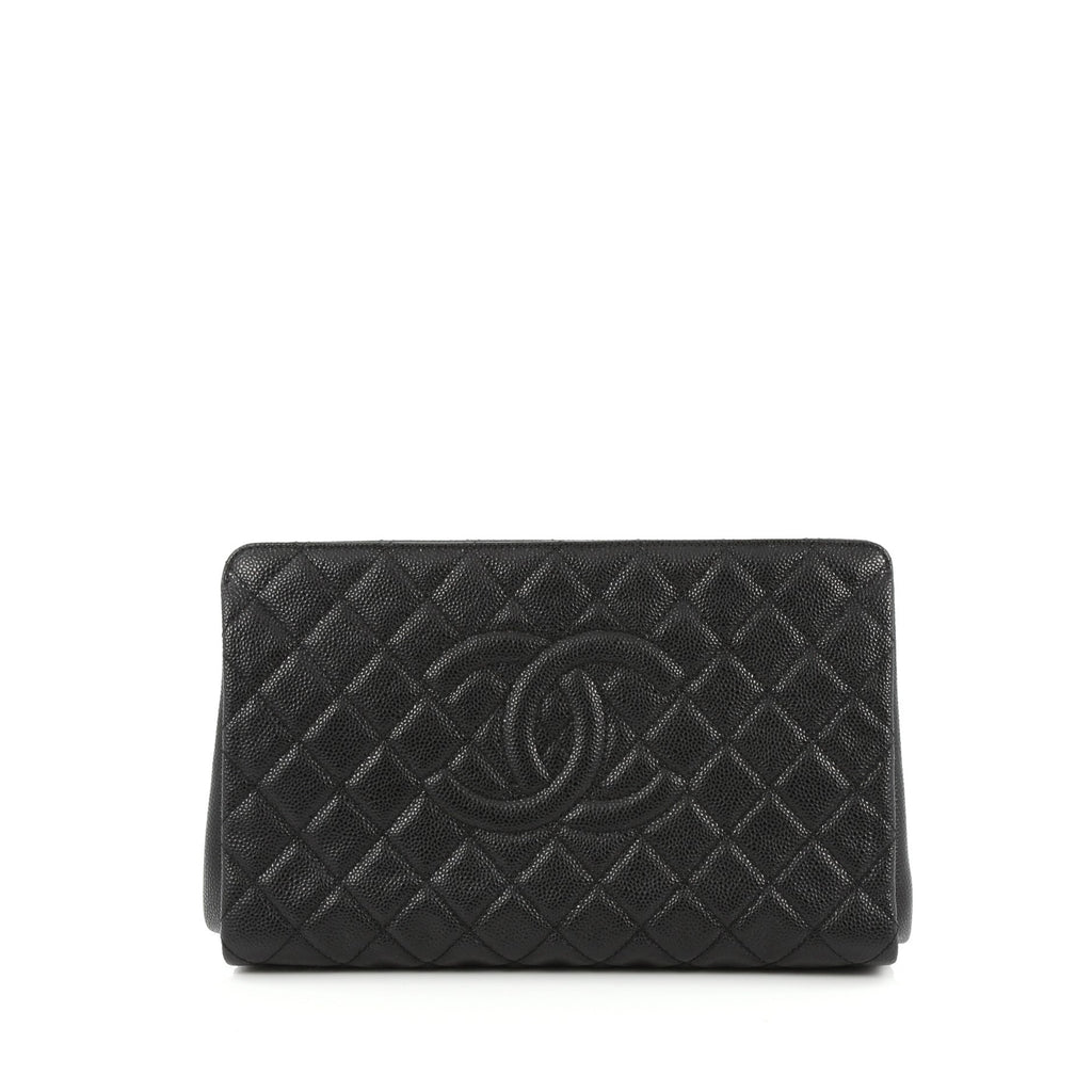 Buy Chanel Timeless CC Clutch Quilted Caviar Large Black 1486401